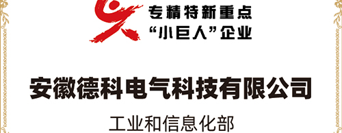 「小巨人 大分量」| 安博安博首页_安博anbo(中国)_安博anbo(中国)
电气荣获“国家专精特新重点小巨人企业”称号！